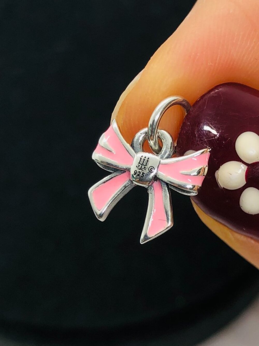 James Avery Enamel Pink Bow Charm